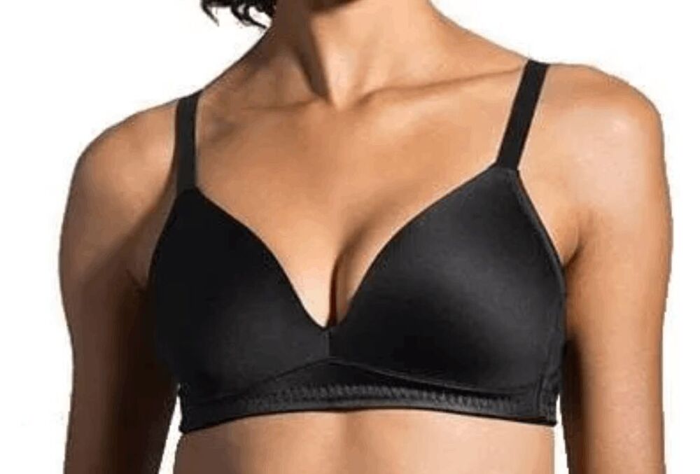 A21 Brooks Any Day Sports Bra Running black padded wireless size 34D 350066